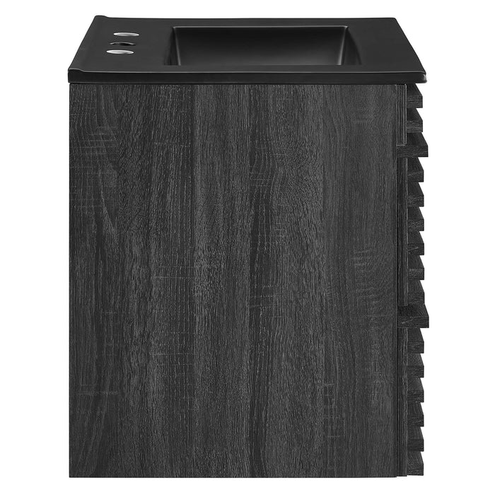 Render Wall-Mount Bathroom Vanity with Black Basin Included