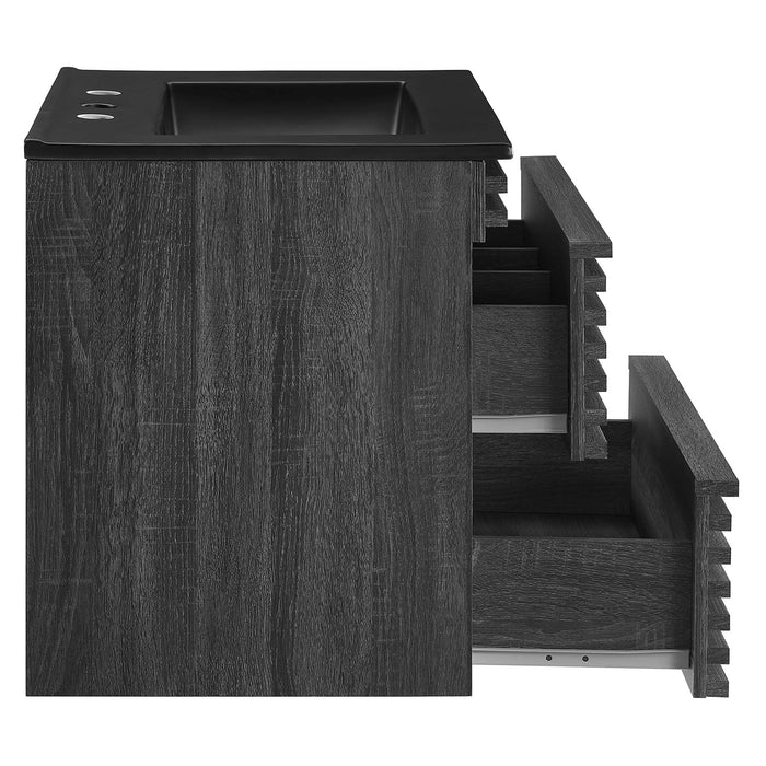 Render Wall-Mount Bathroom Vanity with Black Basin Included