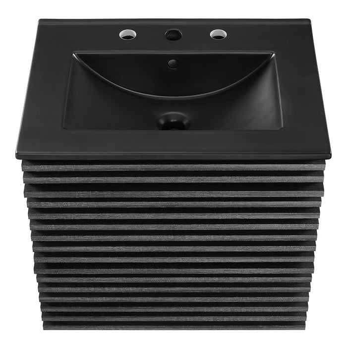 Render Wall-Mount Bathroom Vanity with Black Basin Included