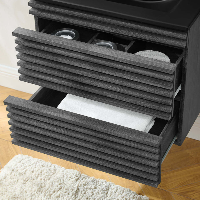 Render Wall-Mount Bathroom Vanity with Black Basin Included