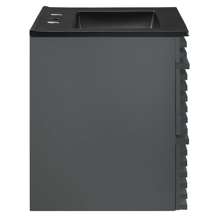 Render Wall-Mount Bathroom Vanity with Black Basin Included