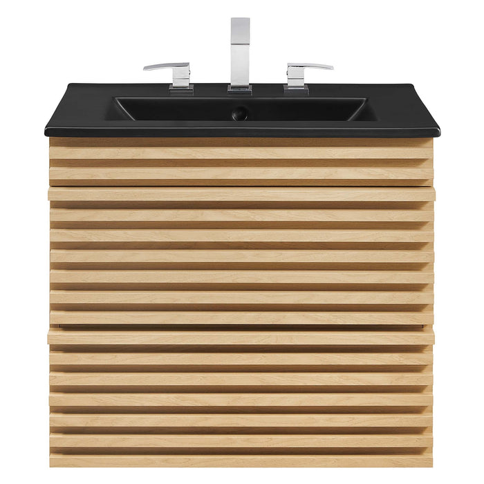 Render Wall-Mount Bathroom Vanity with Black Basin Included