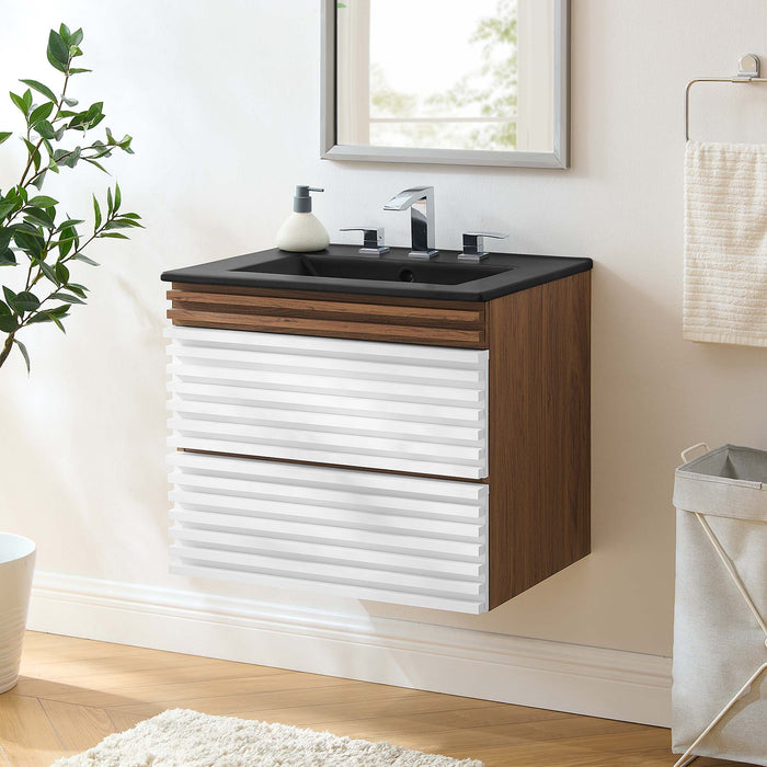 Render Wall-Mount Bathroom Vanity with Black Basin Included