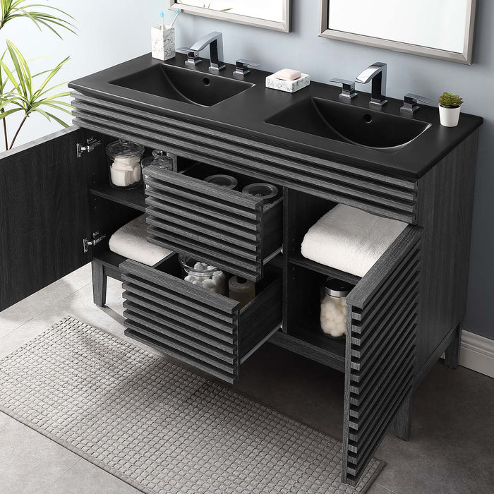 Render 48" Bathroom  Vanity with Black Basin Included