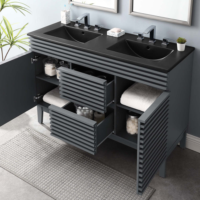 Render 48" Bathroom  Vanity with Black Basin Included
