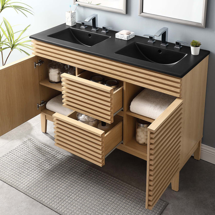 Render 48" Bathroom  Vanity with Black Basin Included