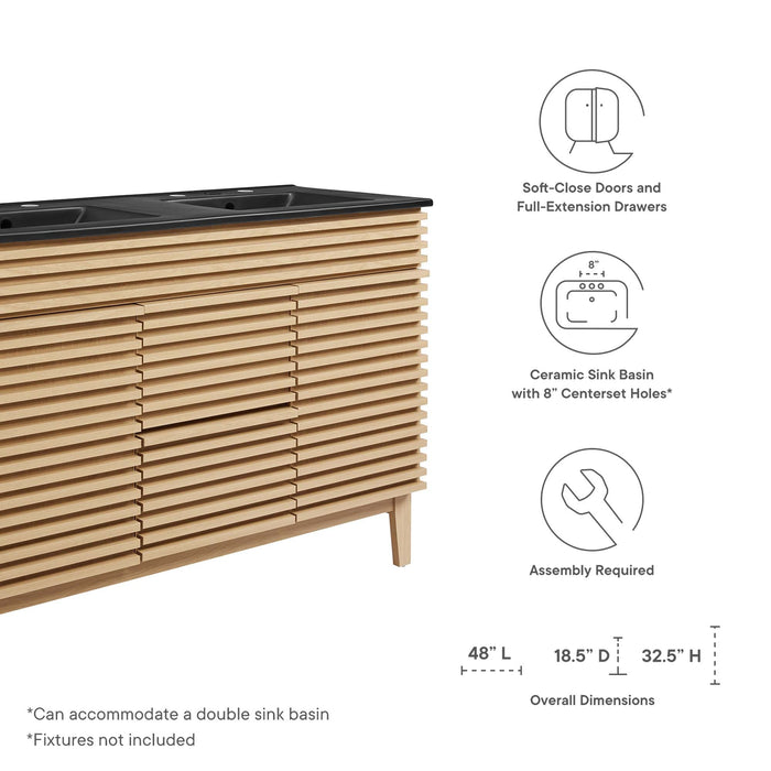 Render 48" Bathroom  Vanity with Black Basin Included