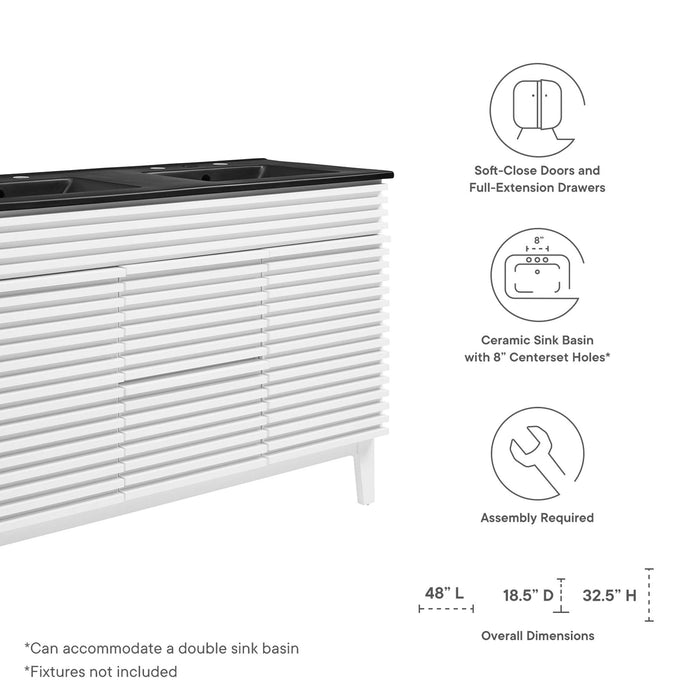 Render 48" Bathroom  Vanity with Black Basin Included