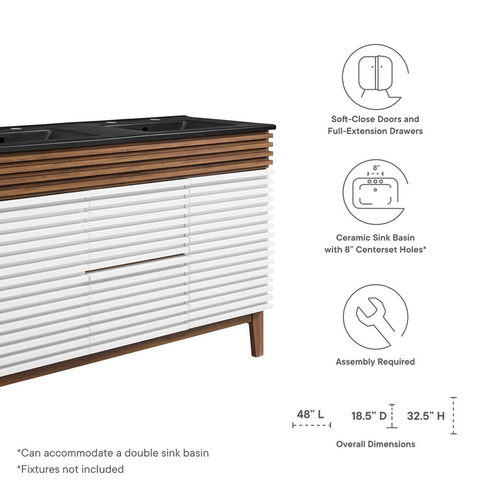 Render 48" Bathroom  Vanity with Black Basin Included