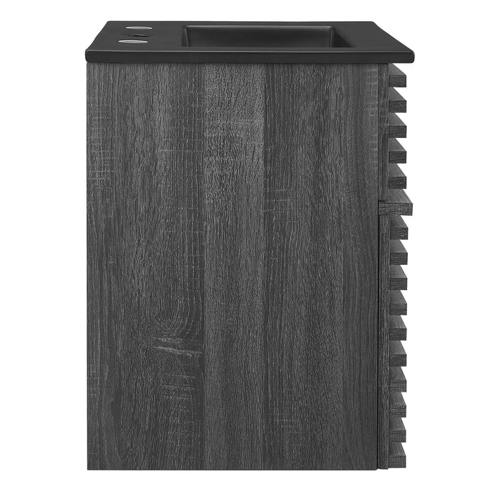 Render Wall-Mount Bathroom Vanity with Black Basin Included