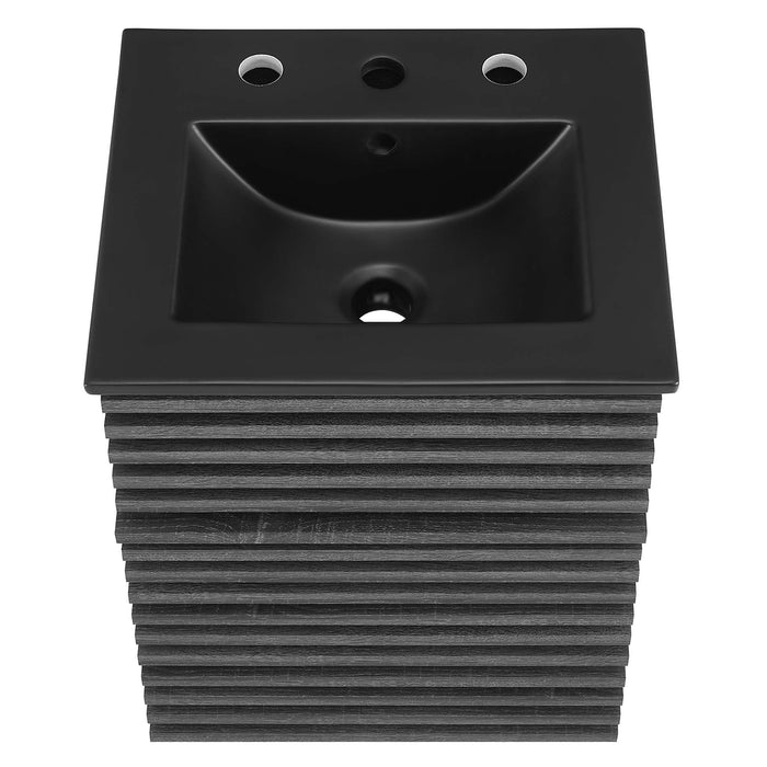 Render Wall-Mount Bathroom Vanity with Black Basin Included