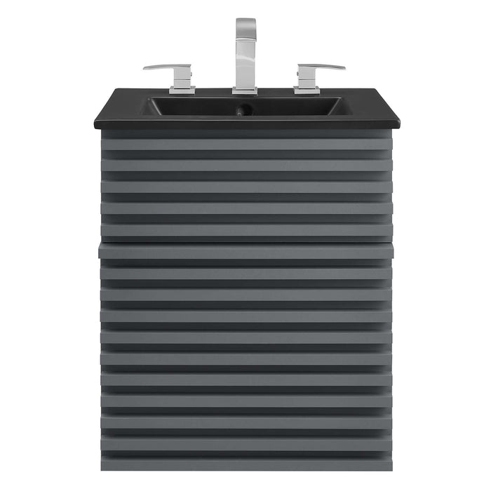 Render Wall-Mount Bathroom Vanity with Black Basin Included