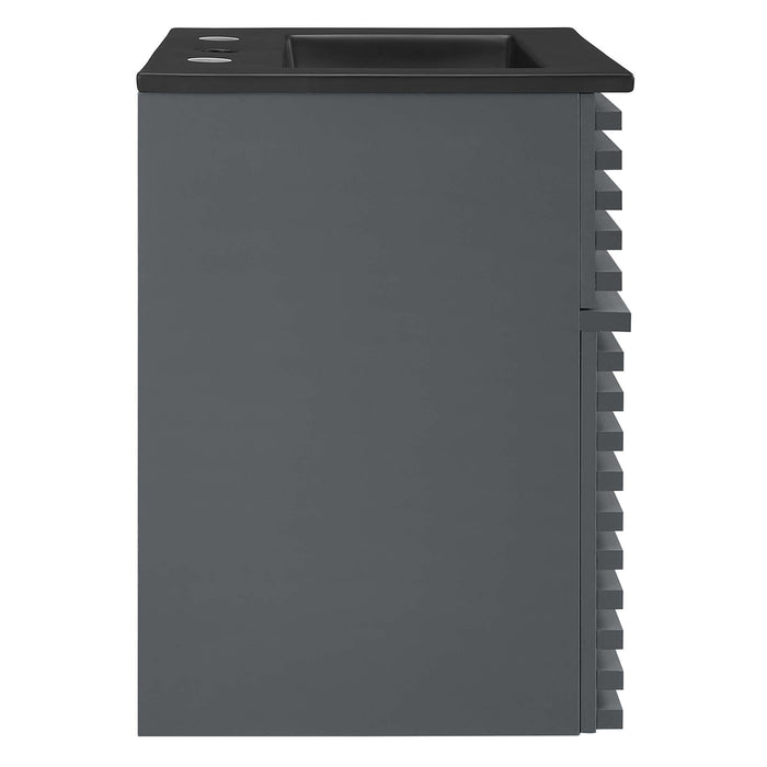 Render Wall-Mount Bathroom Vanity with Black Basin Included