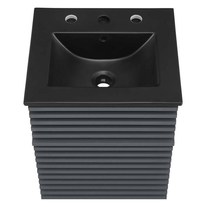 Render Wall-Mount Bathroom Vanity with Black Basin Included