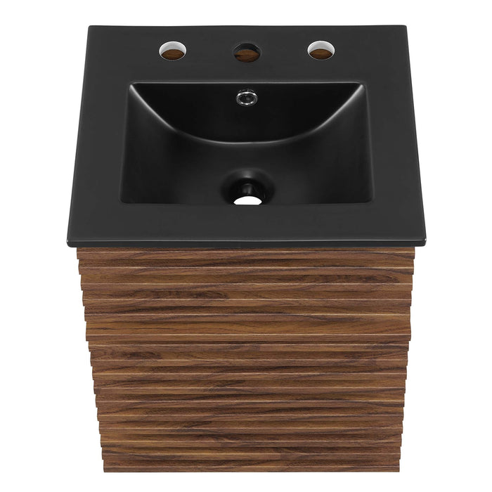 Render Wall-Mount Bathroom Vanity with Black Basin Included