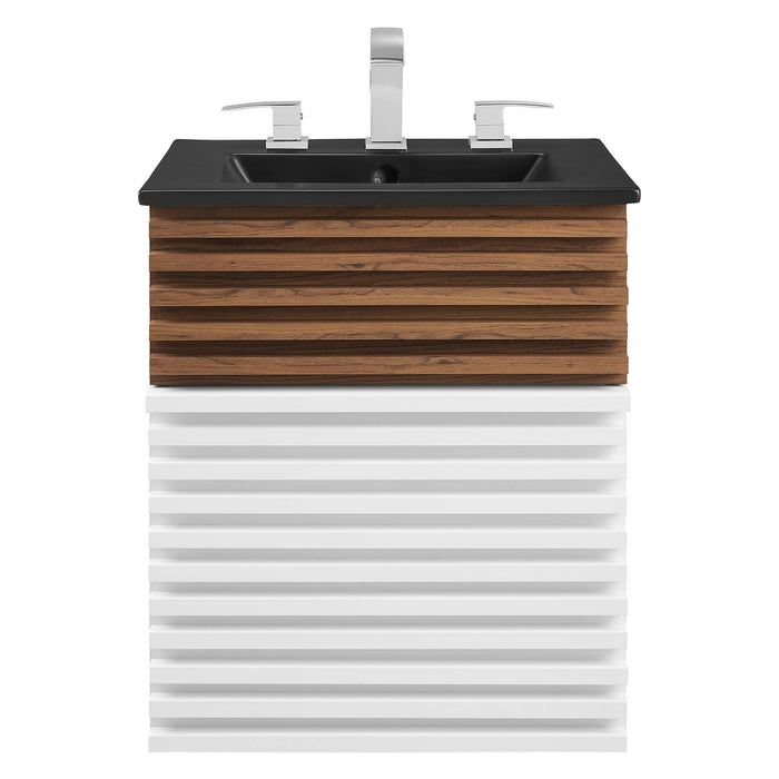 Render Wall-Mount Bathroom Vanity with Black Basin Included