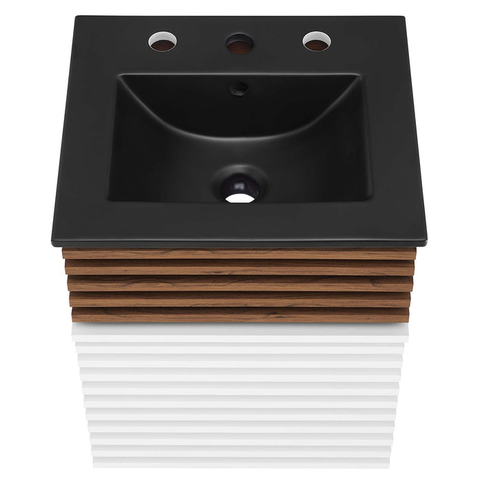 Render Wall-Mount Bathroom Vanity with Black Basin Included