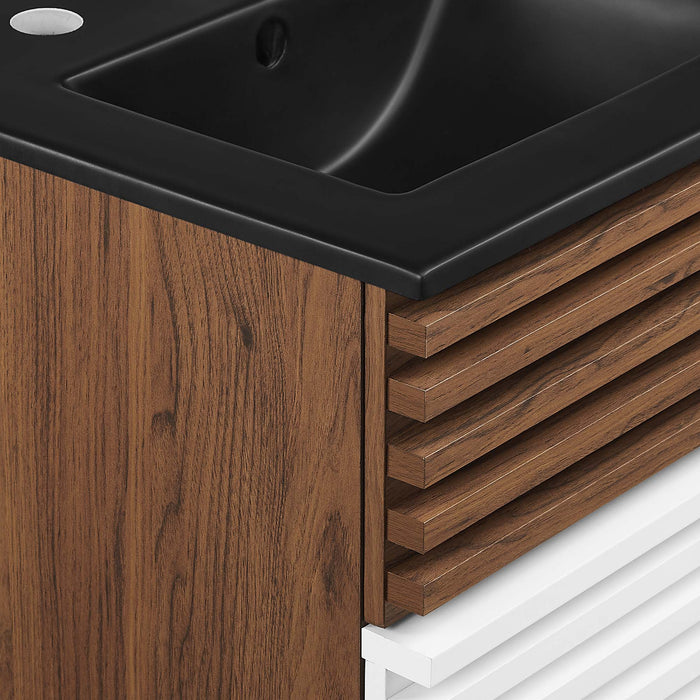 Render Wall-Mount Bathroom Vanity with Black Basin Included