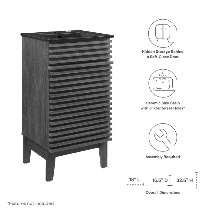 Render Bathroom Vanity with Black Basin Included