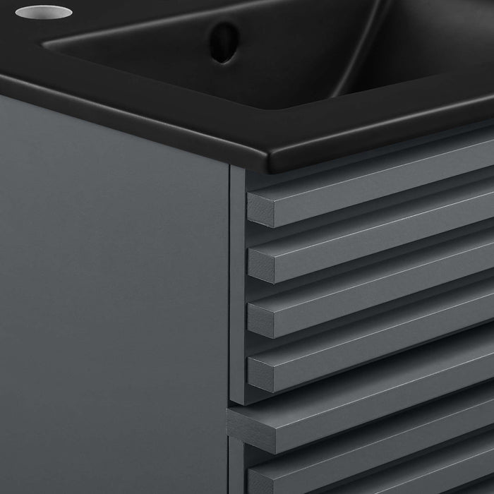Render Bathroom Vanity with Black Basin Included