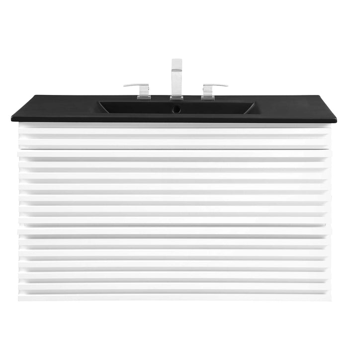 Render Wall-Mount Bathroom Vanity with Black Basin Included