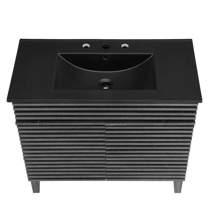 Render Bathroom Vanity with Black Basin Included