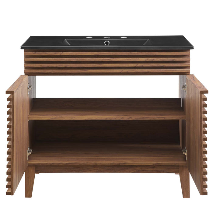 Render Bathroom Vanity with Black Basin Included