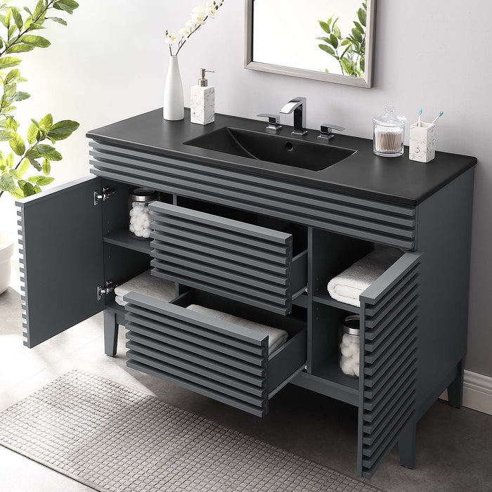 Render 48" Bathroom  Vanity with Black Basin Included