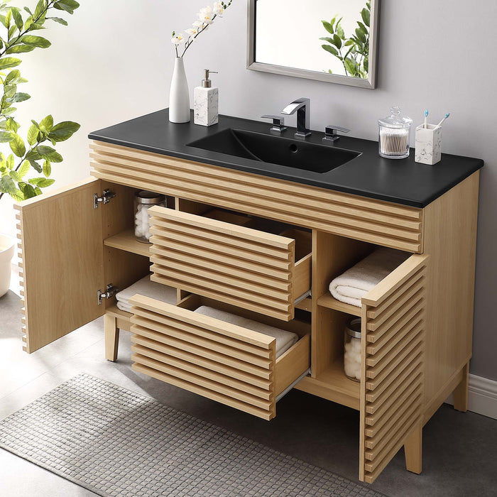Render 48" Bathroom  Vanity with Black Basin Included