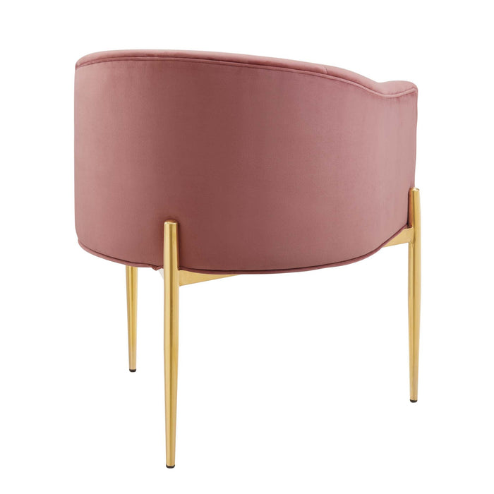 Modway Savour Tufted Performance Velvet Accent Chairs - Set of 2 Living Room Furniture - Dimensions