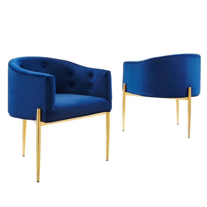 Modway Savour Tufted Performance Velvet Accent Chairs - Set of 2 Living Room Furniture - View 34
