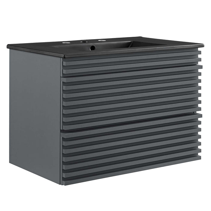 Render Wall-Mount Bathroom Vanity with Black Basin Included