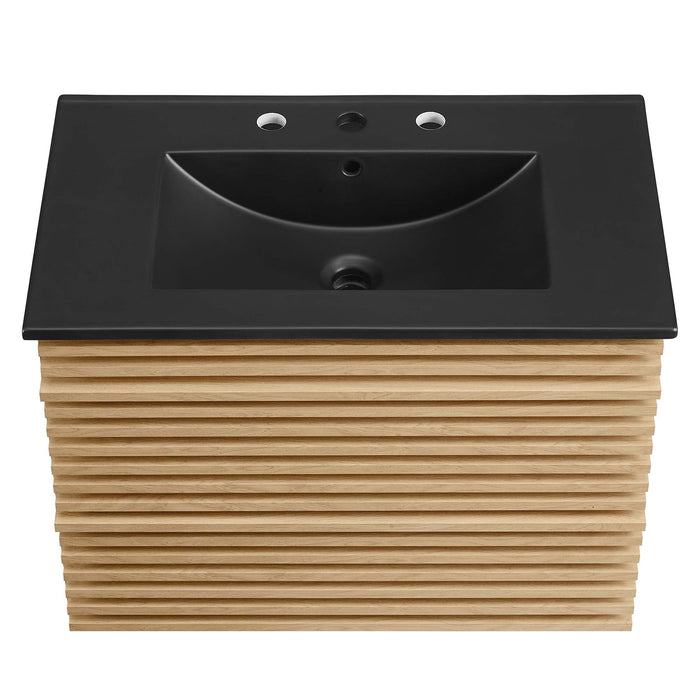 Render Wall-Mount Bathroom Vanity with Black Basin Included