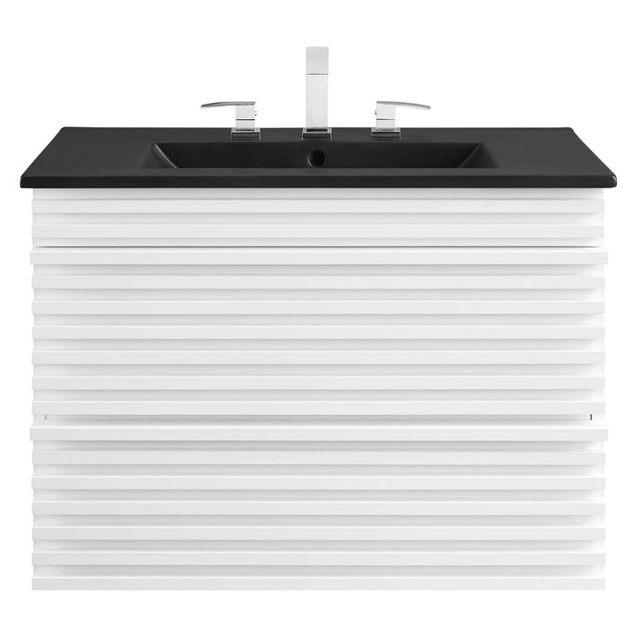 Render Wall-Mount Bathroom Vanity with Black Basin Included