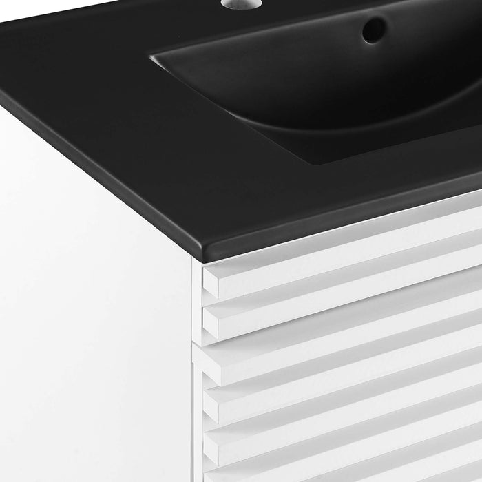 Render Wall-Mount Bathroom Vanity with Black Basin Included