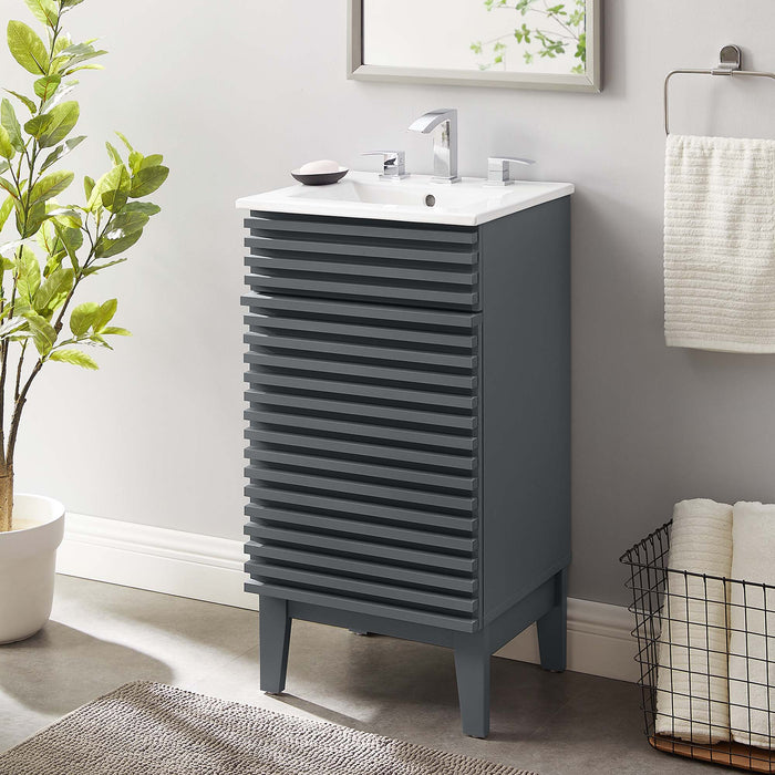 Render 18" and 24" Bathroom Vanities with White Basin Included