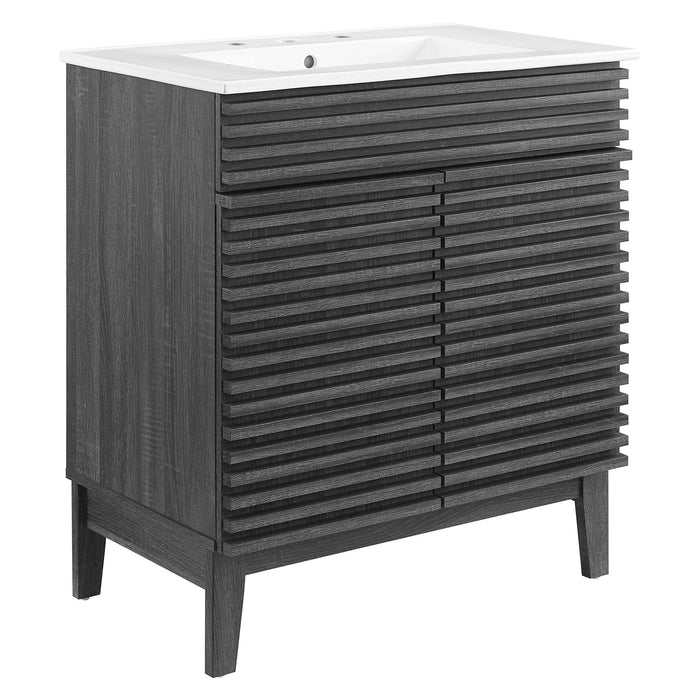 Render 30" and 36" Bathroom Vanities with White Basin Included