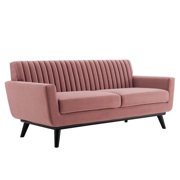 Engage Channel Tufted Performance Velvet Loveseat - alternate angle view