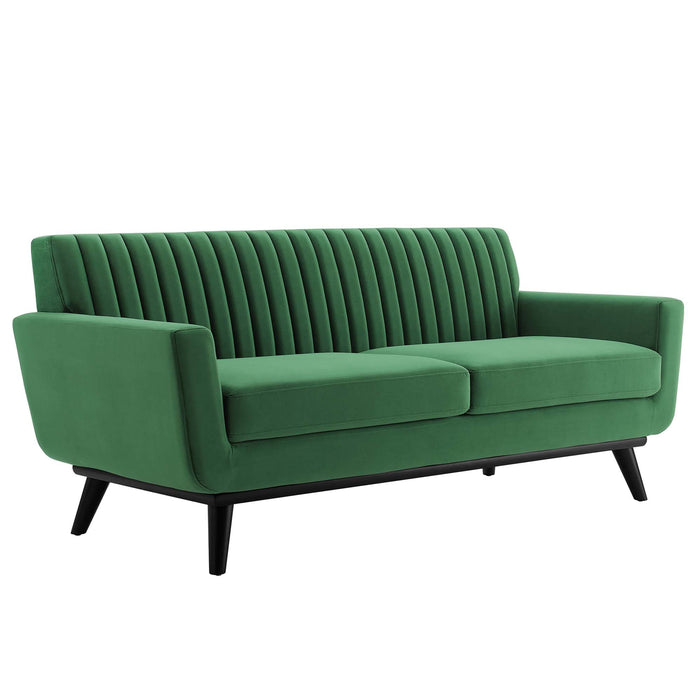 Engage Channel Tufted Performance Velvet Loveseat - view 9