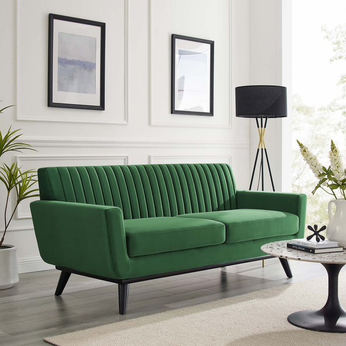 Engage Channel Tufted Performance Velvet Loveseat - view 8
