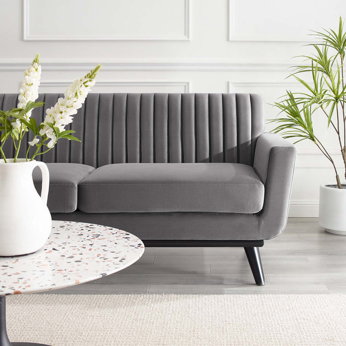 Engage Channel Tufted Performance Velvet Loveseat - view 17