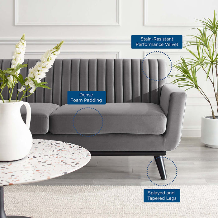 Engage Channel Tufted Performance Velvet Loveseat - view 18