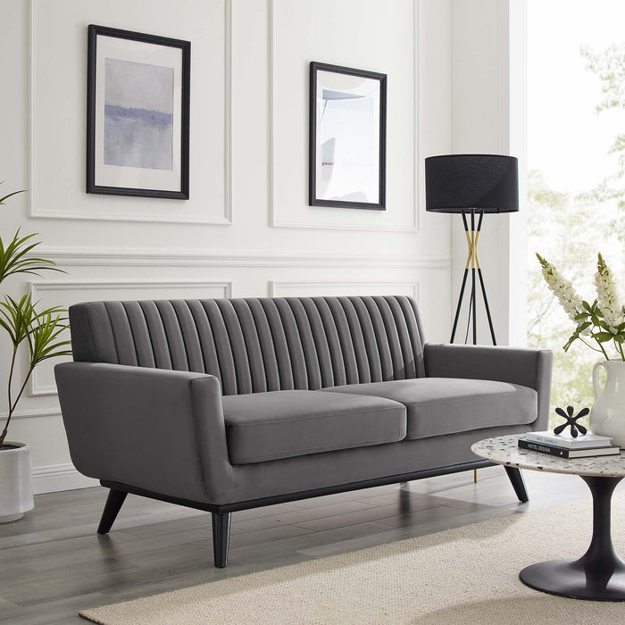Engage Channel Tufted Performance Velvet Loveseat - view 15