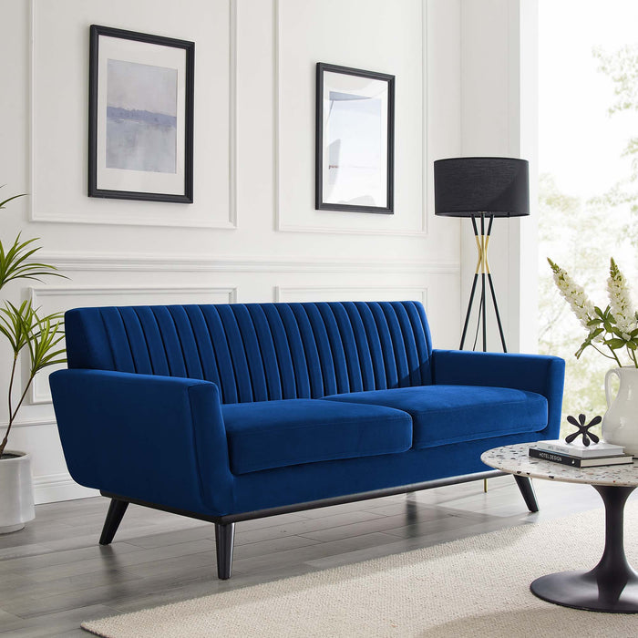 Engage Channel Tufted Performance Velvet Loveseat - view 22