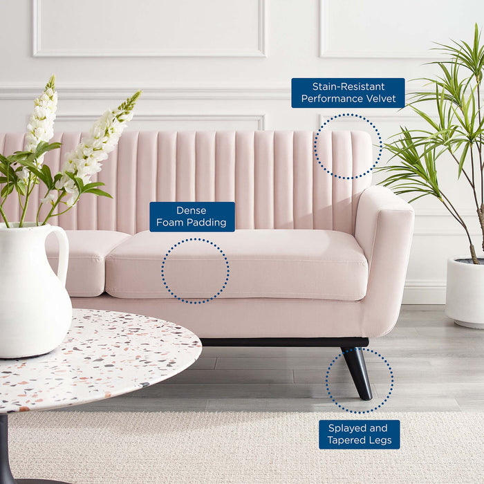 Engage Channel Tufted Performance Velvet Loveseat - view 32