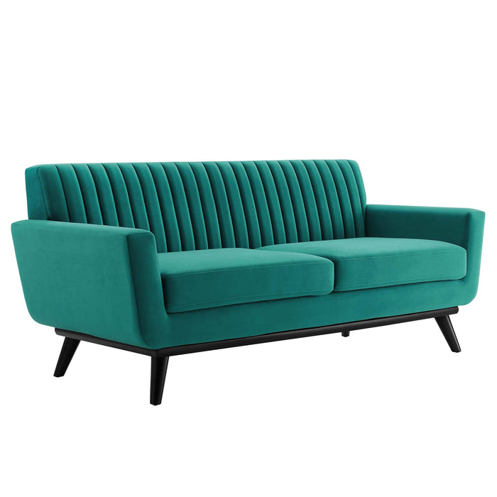 Engage Channel Tufted Performance Velvet Loveseat - view 37