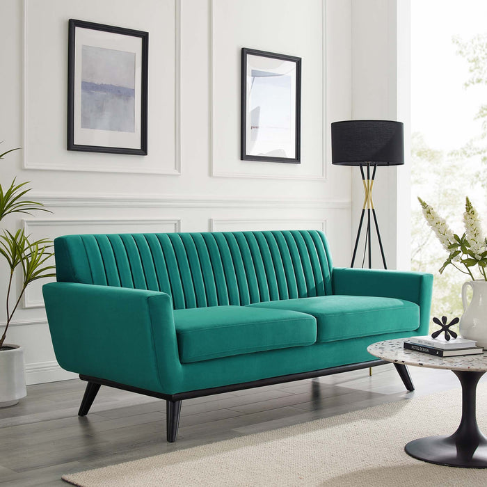 Engage Channel Tufted Performance Velvet Loveseat - view 36