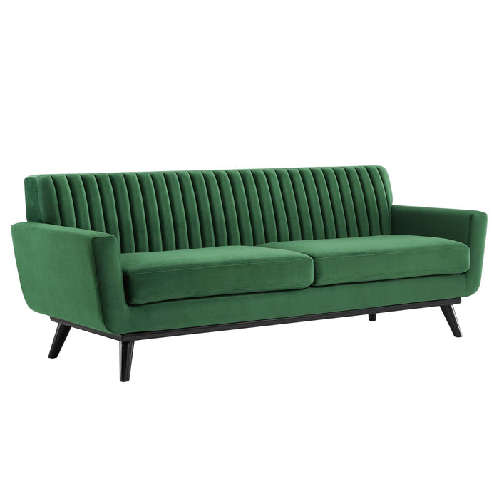Engage Stylish Channel Tufted Performance Velvet Sofa - Plush Seating for Ultimate Comfort & Elegance