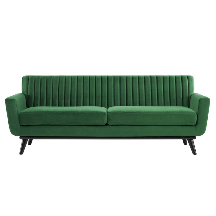 Engage Stylish Channel Tufted Performance Velvet Sofa - Plush Seating for Ultimate Comfort & Elegance