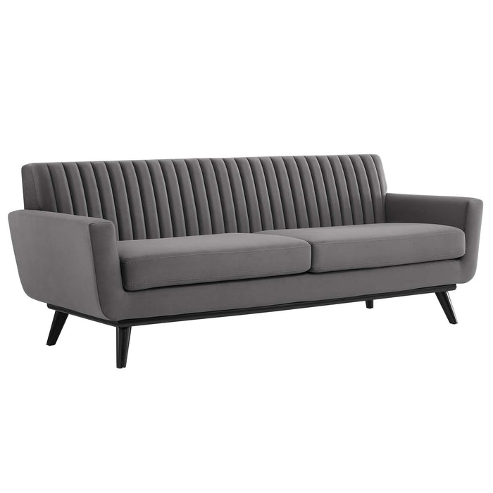 Engage Stylish Channel Tufted Performance Velvet Sofa - Plush Seating for Ultimate Comfort & Elegance